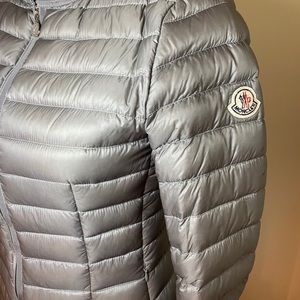 Moncler Down Jacket Gray Silver Woman size 1 Small